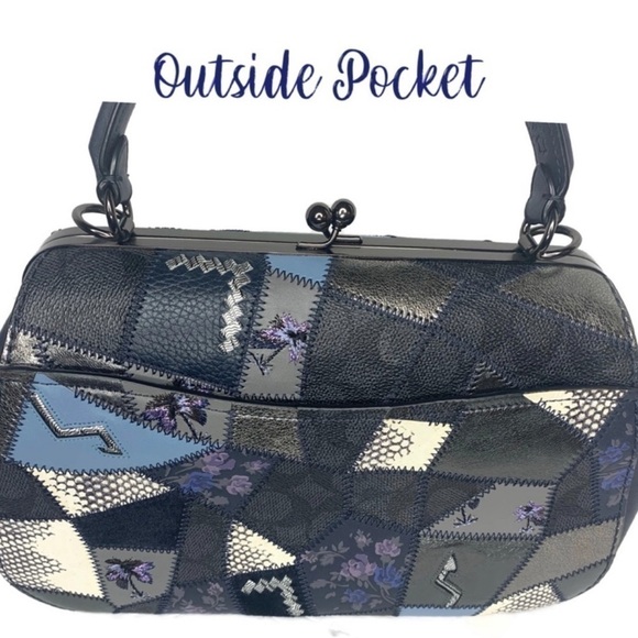 💙Coach Patchwork Leather Frame 1941 Kisslock Bag - Picture 3 of 8